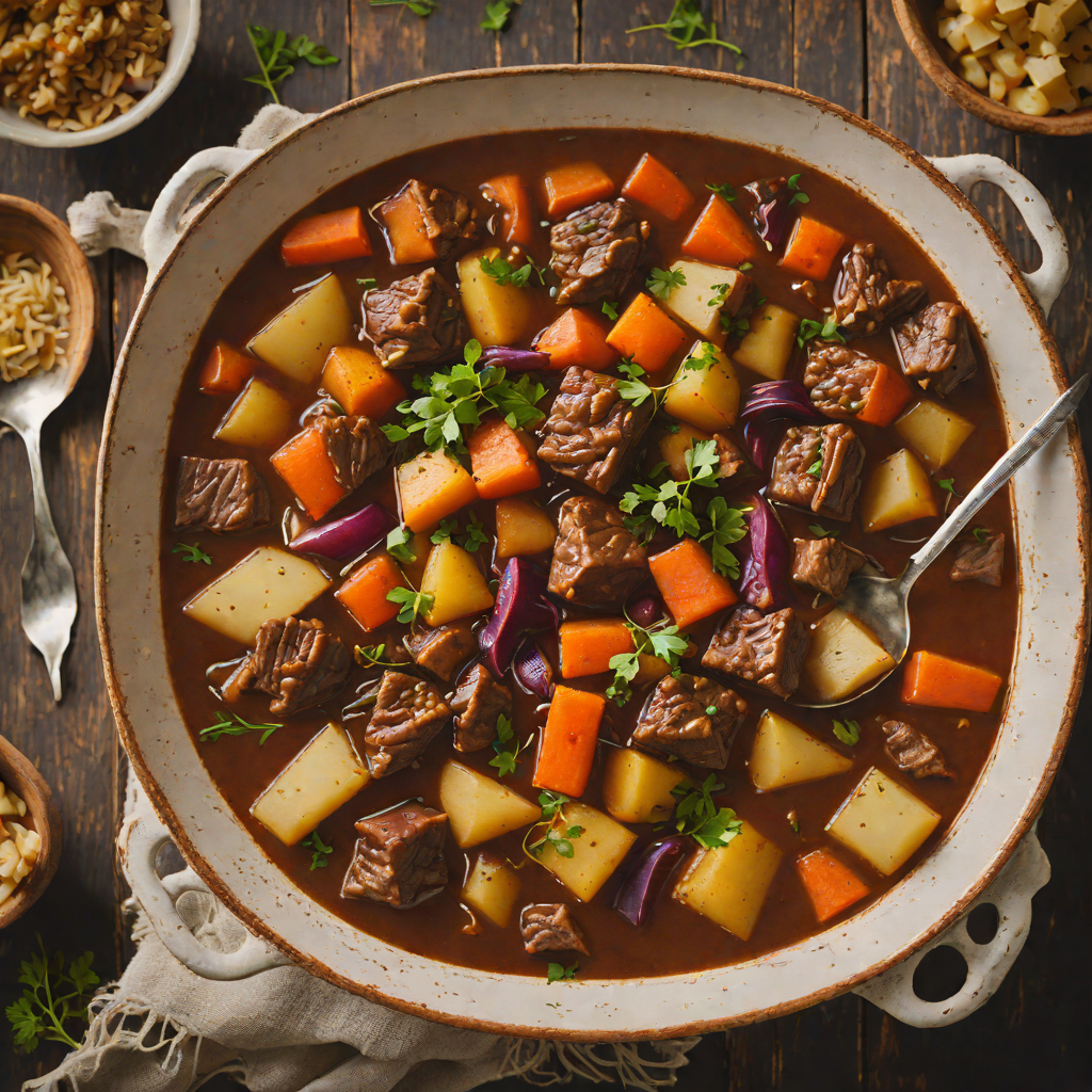 High-Altitude Yak Meat Stew with Root Vegetables
