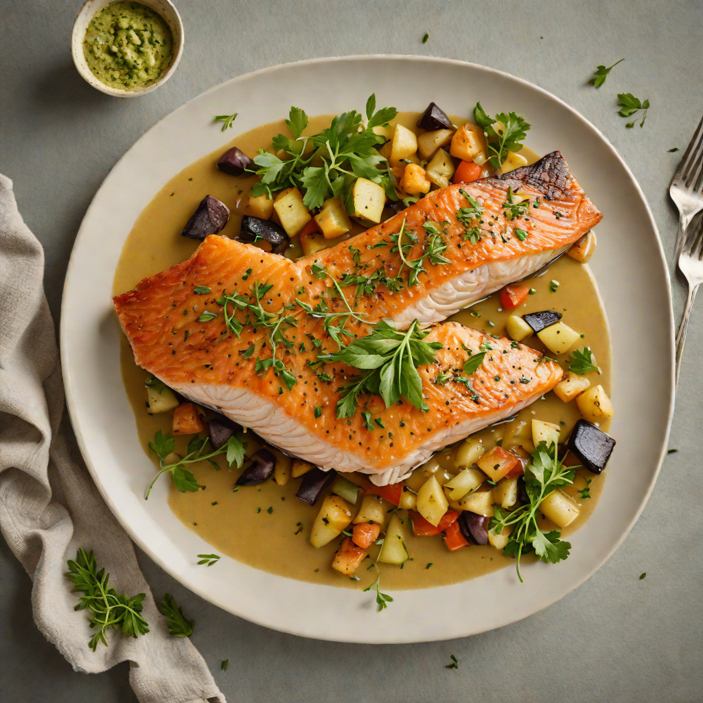 Pan-Seared Arctic Char with North Atlantic Herb Sauce