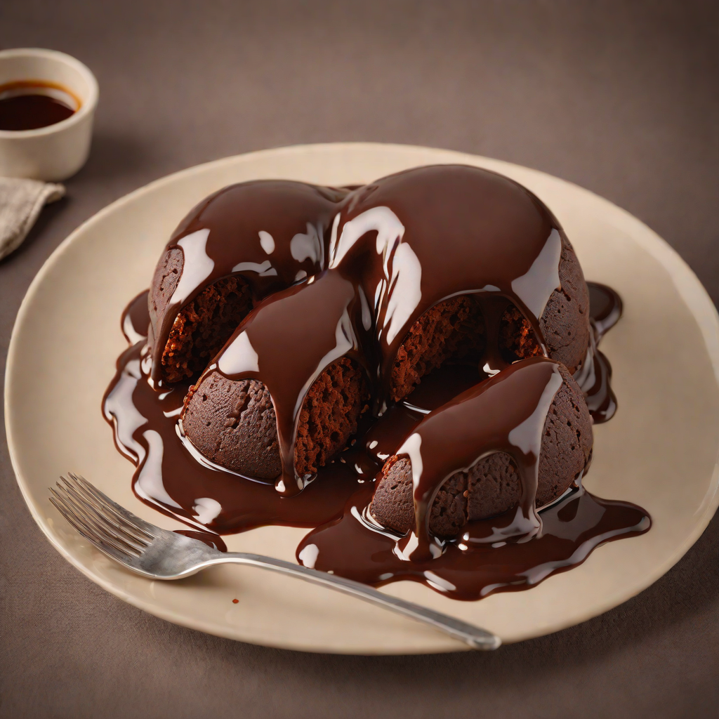 Chocolate Glob Molten Cake with Warm Ganache