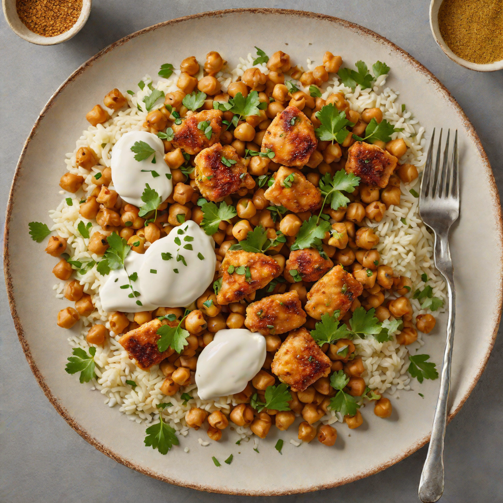 Sautéed Chicken with Spiced Chickpeas and Cumin Yogurt