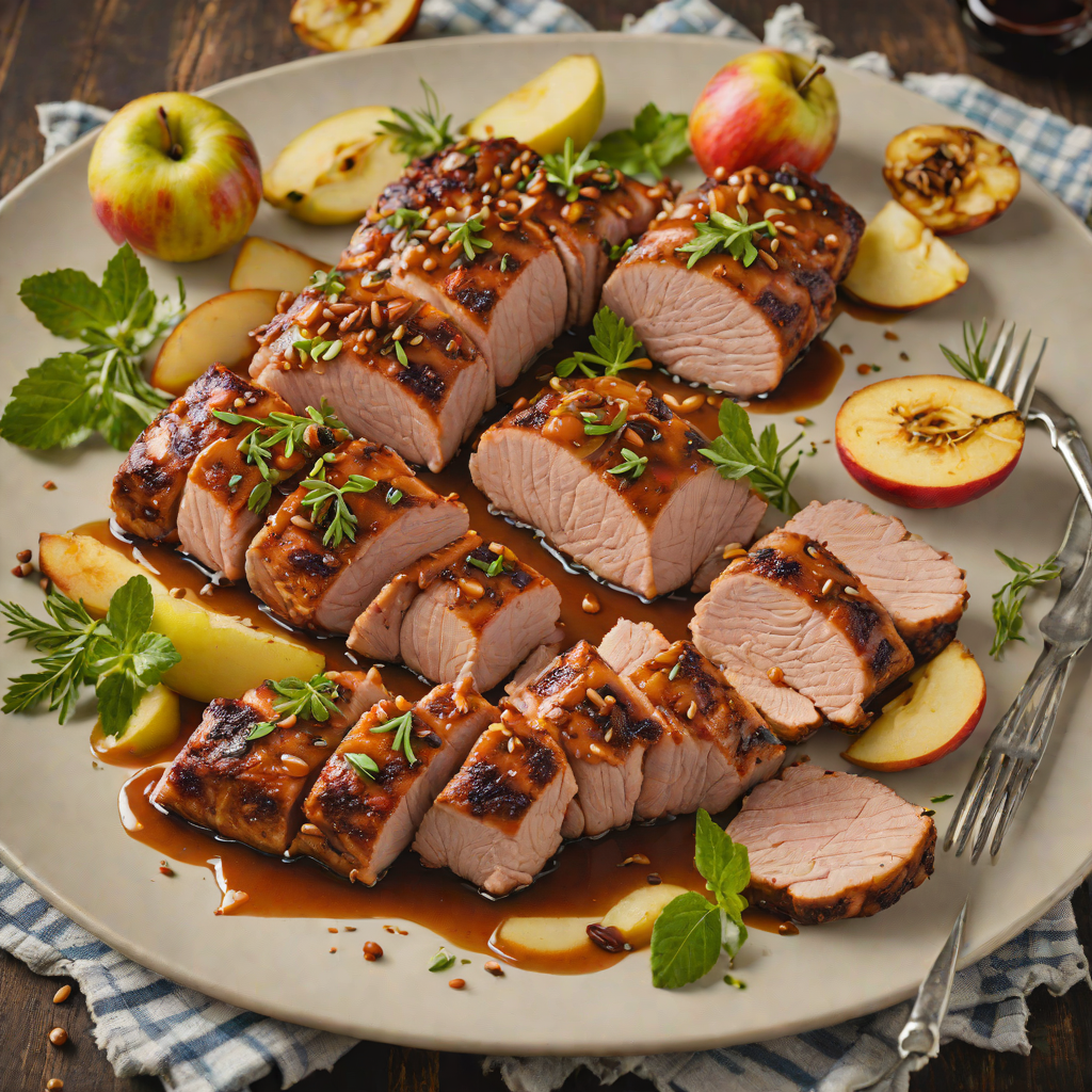 Spiced Bourbon Apple Cider Glazed Pork Tenderloin