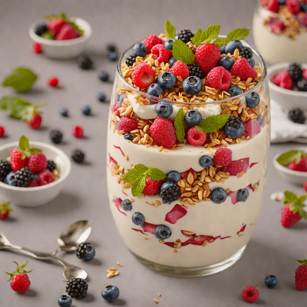 Simple Honey Yogurt Parfait with Mixed Berries