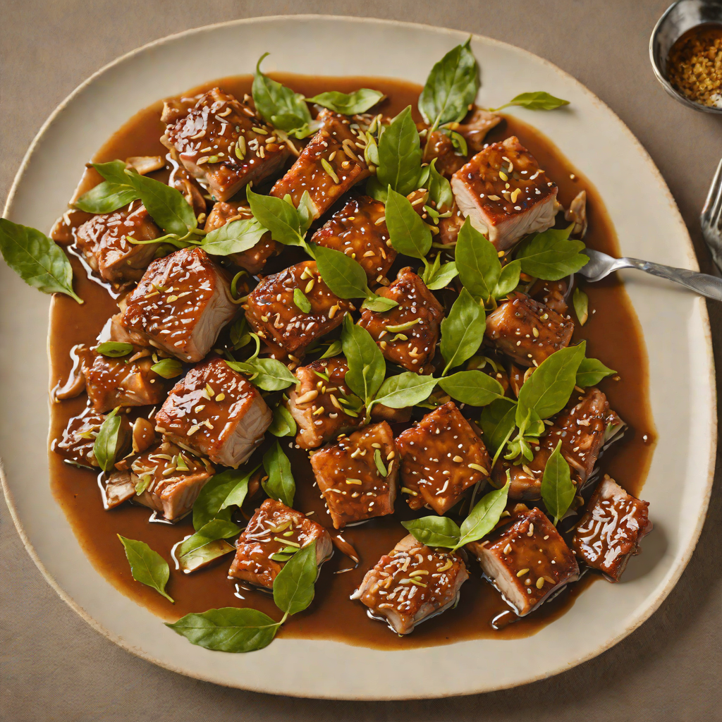 Sautéed Pork Adobo with Bay Leaves and Vinegar Reduction