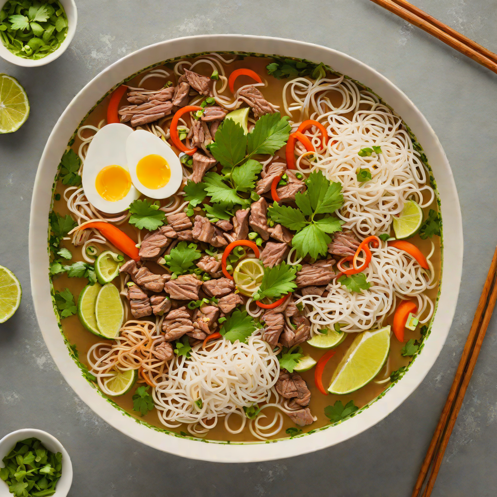 Vietnamese Pho-Inspired Beef and Rice Noodle Soup