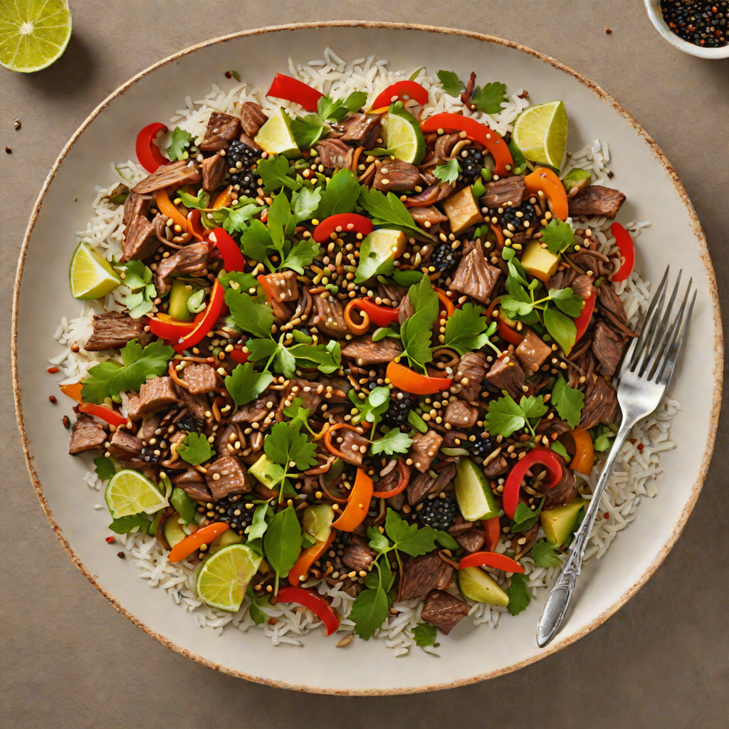 Kangaroo Stir-Fry with Finger Lime and Native Peppercorn