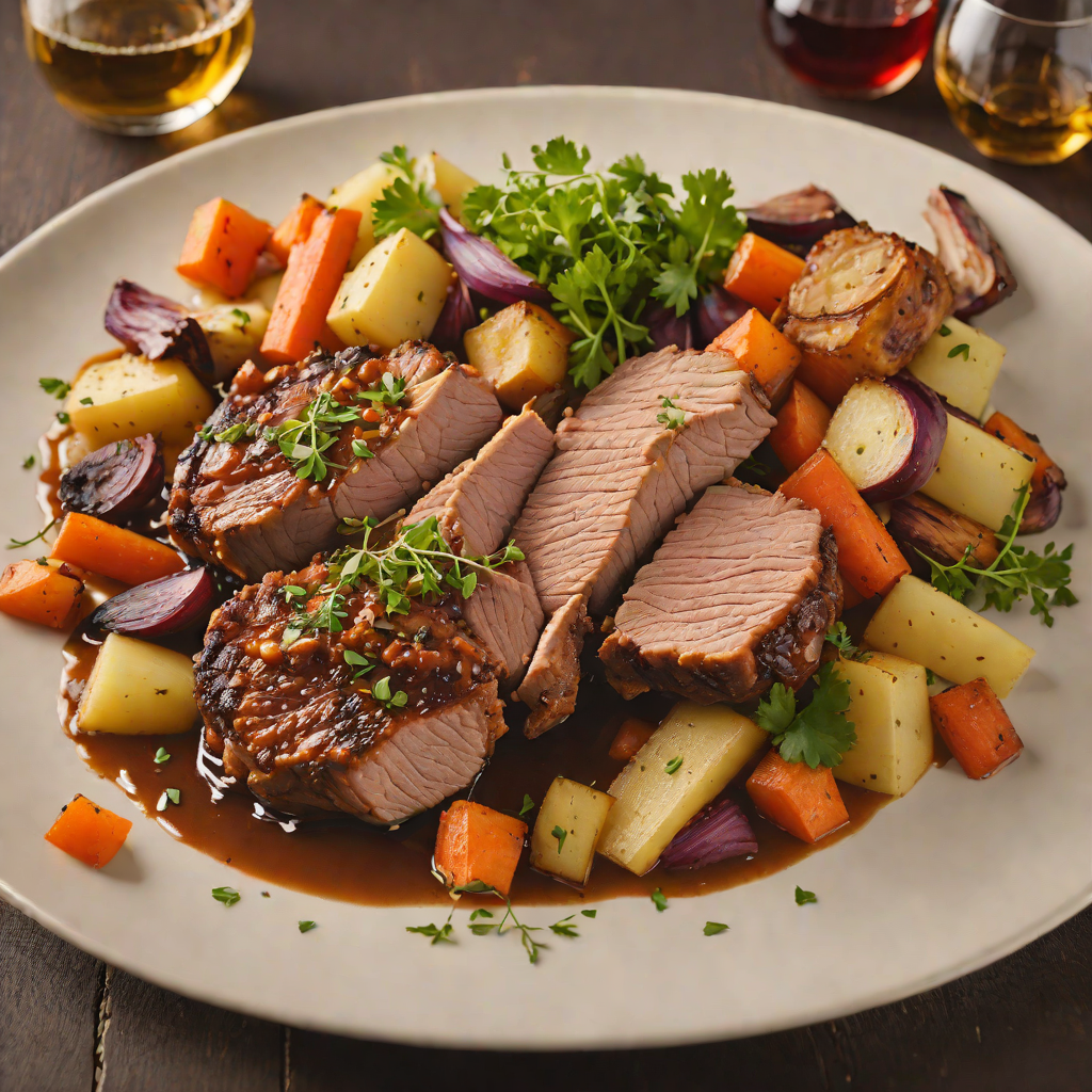 Half-Pint Beer-Braised Pork Shoulder with Root Vegetables