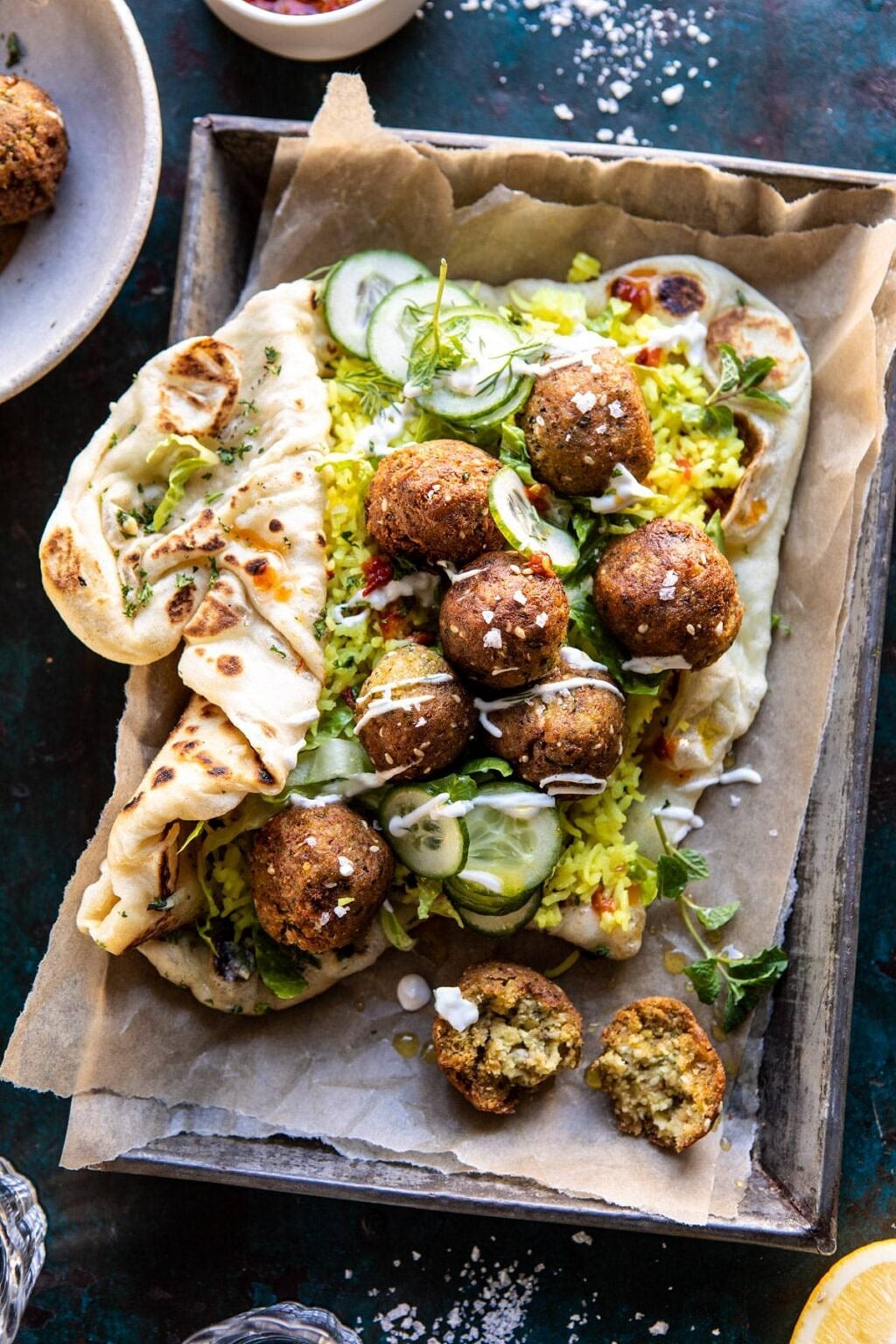 Half-Baked Mediterranean Falafel Wrap with Tzatziki