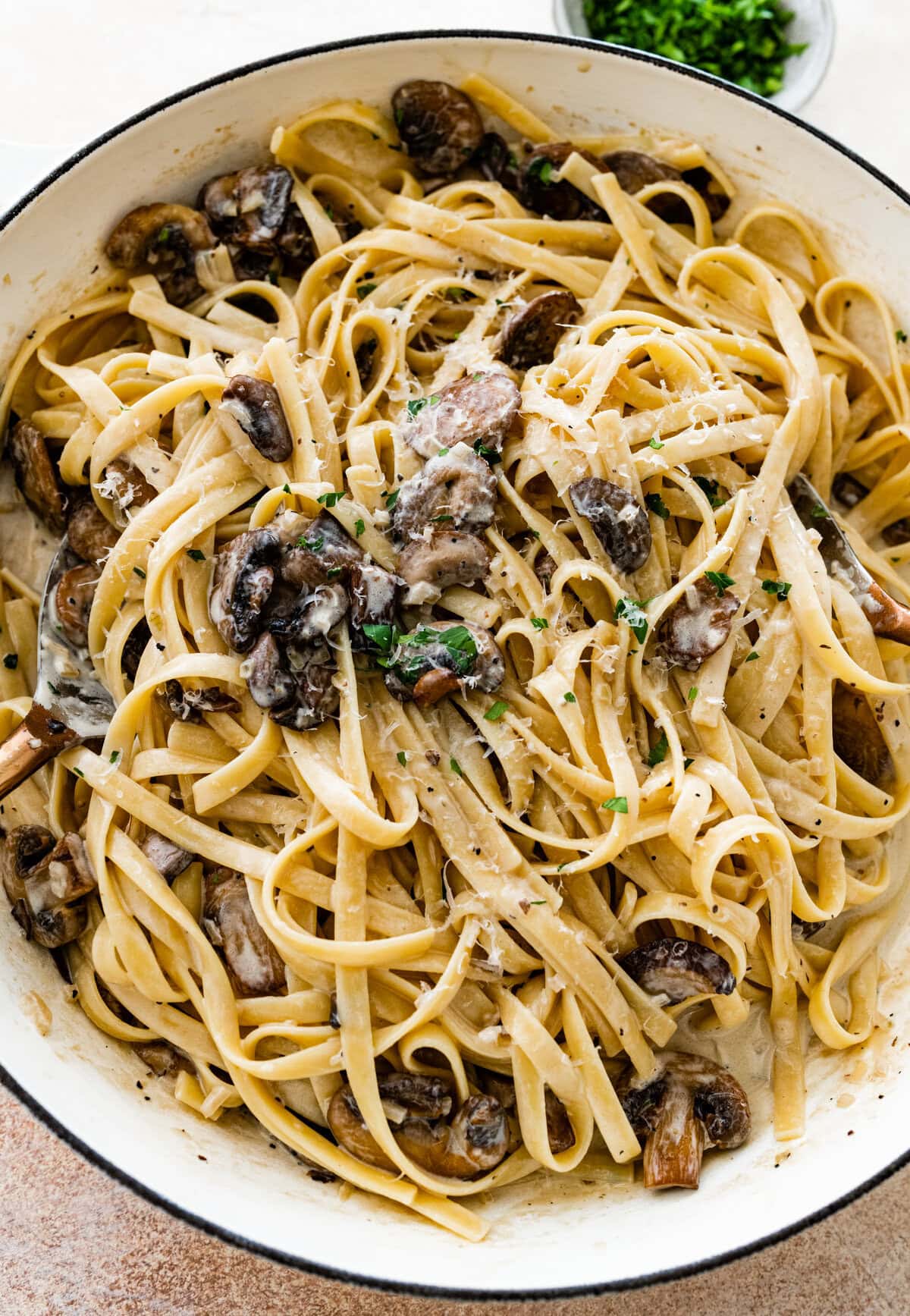 Half-and-Half Creamy Mushroom Pasta