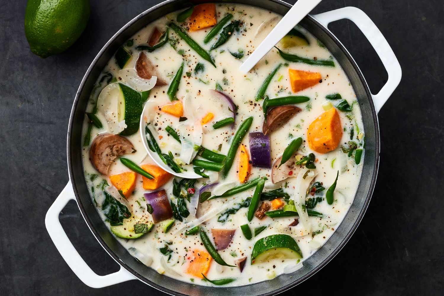 Creamy Coconut Ginataang Gulay with Squash and String Beans