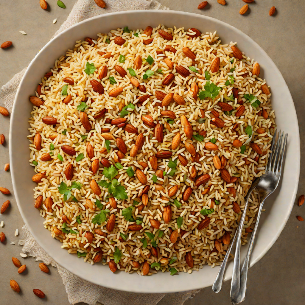 Half-Rice Half-Quinoa Pilaf with Toasted Almonds