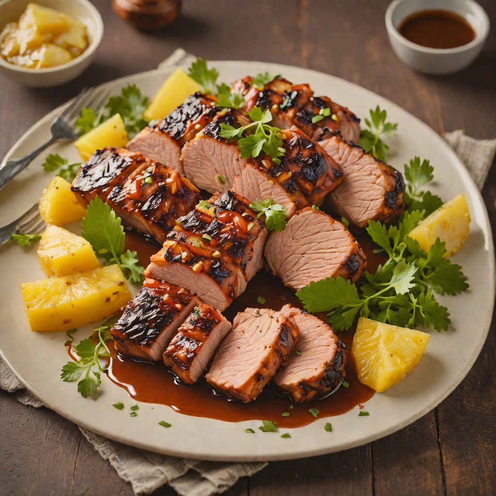 Charred Tiki-Style Pineapple and Rum Glazed Pork Tenderloin
