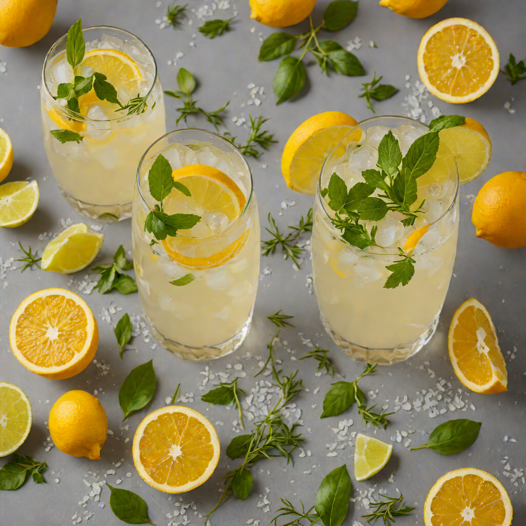 Citrus-Ginger Gin Fizz with Fresh Herbs