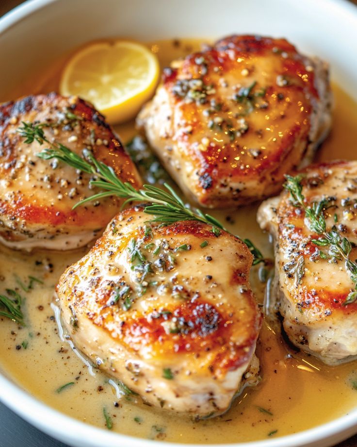 Half-Staff Herb Chicken with Lemon-Garlic Pan Sauce