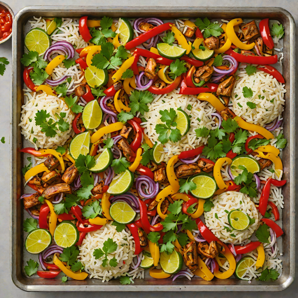 Sheet Pan Fajita Vegetables with Cilantro Lime Rice