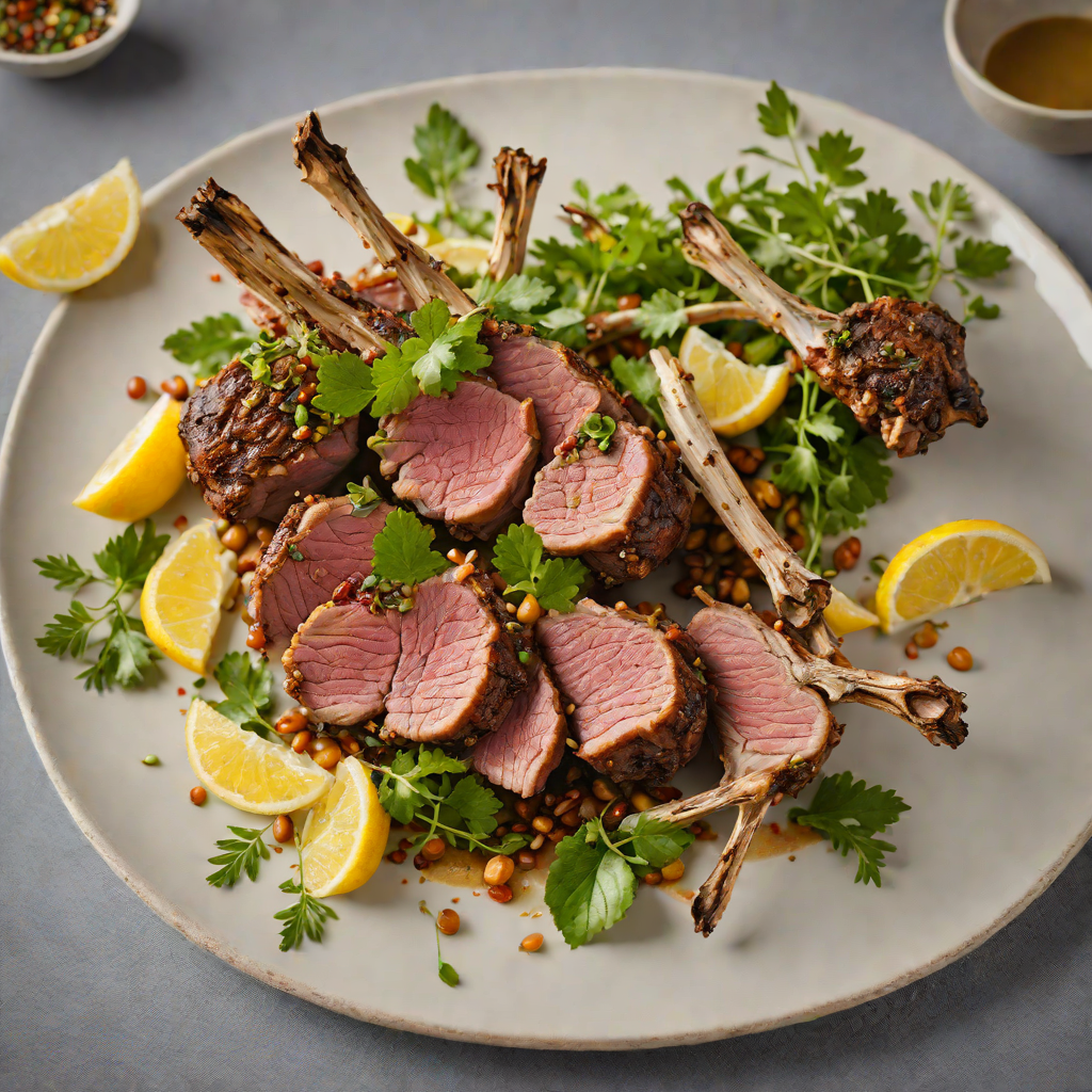 Roasted Lamb Rack with Lemon Myrtle and Finger Lime Salsa