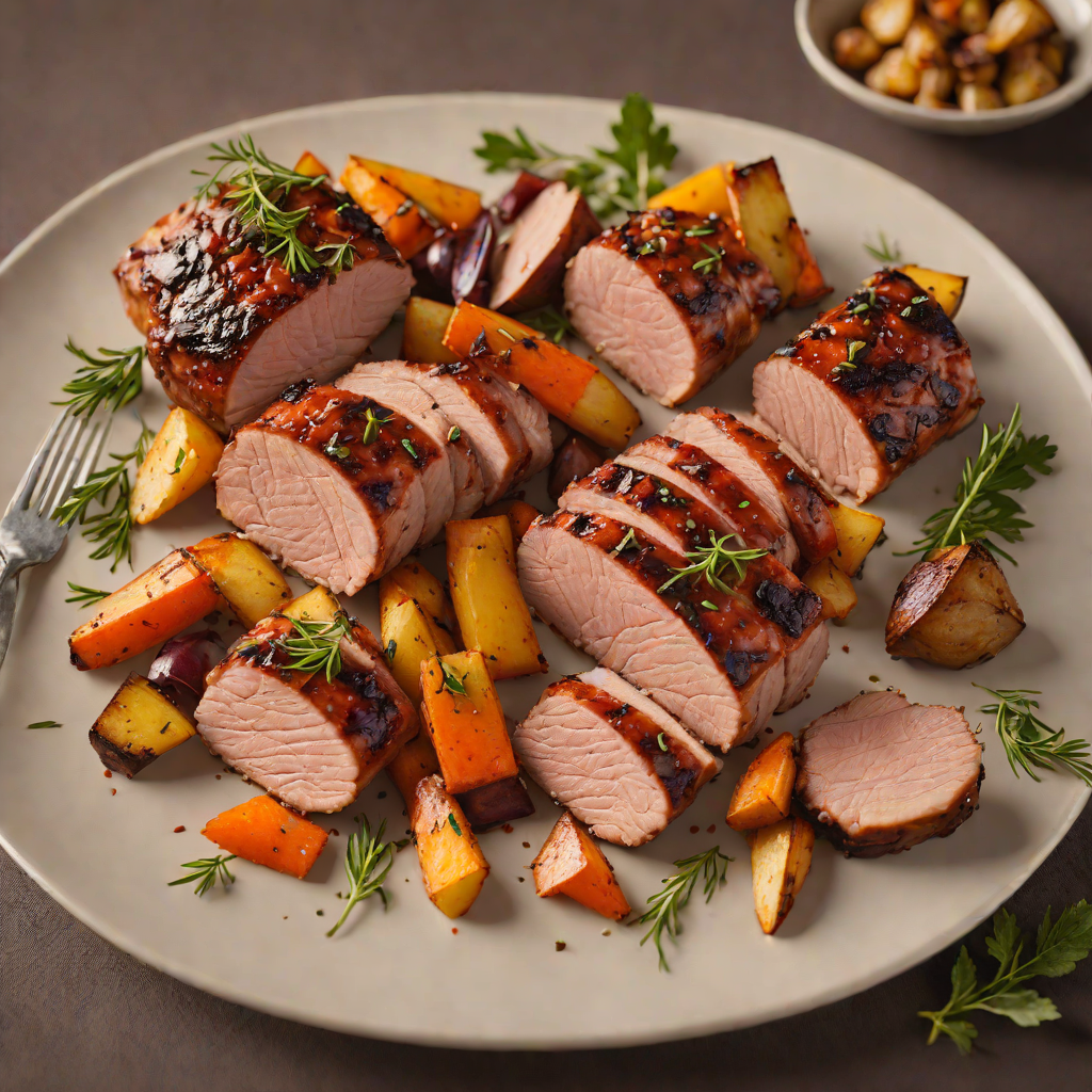 Smoked Maple-Glazed Pork Tenderloin with Roasted Root Vegetables