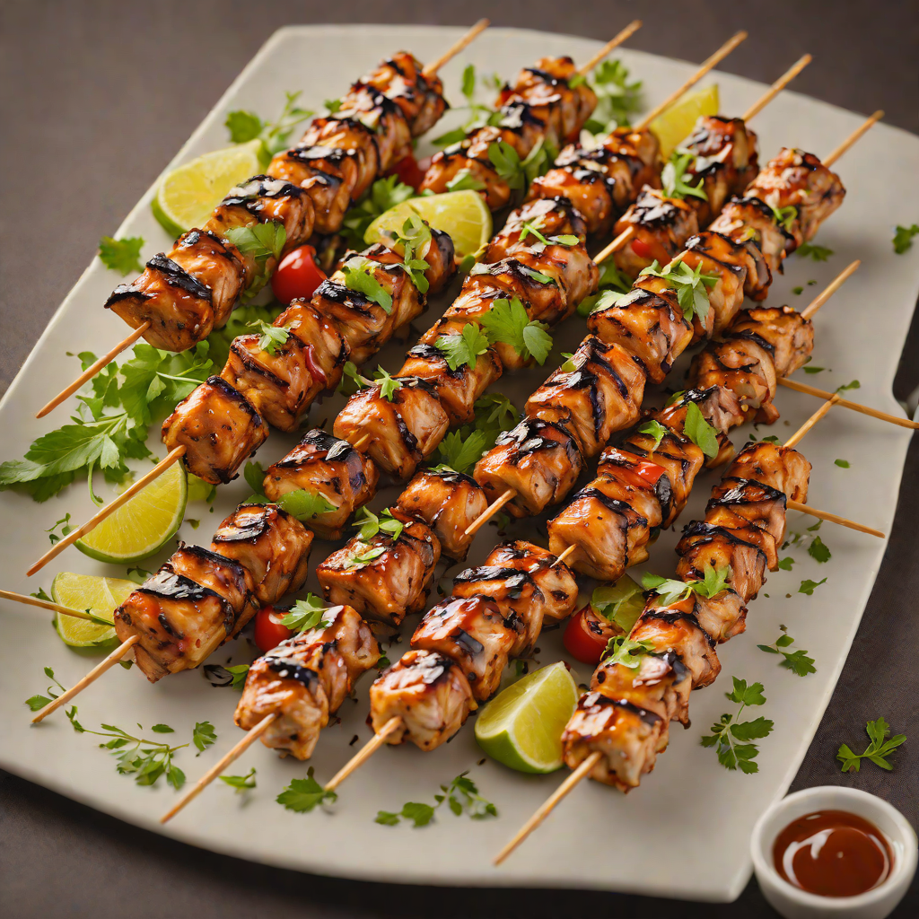 Grilled Herb-Marinated Chicken Skewers with Texas BBQ Glaze