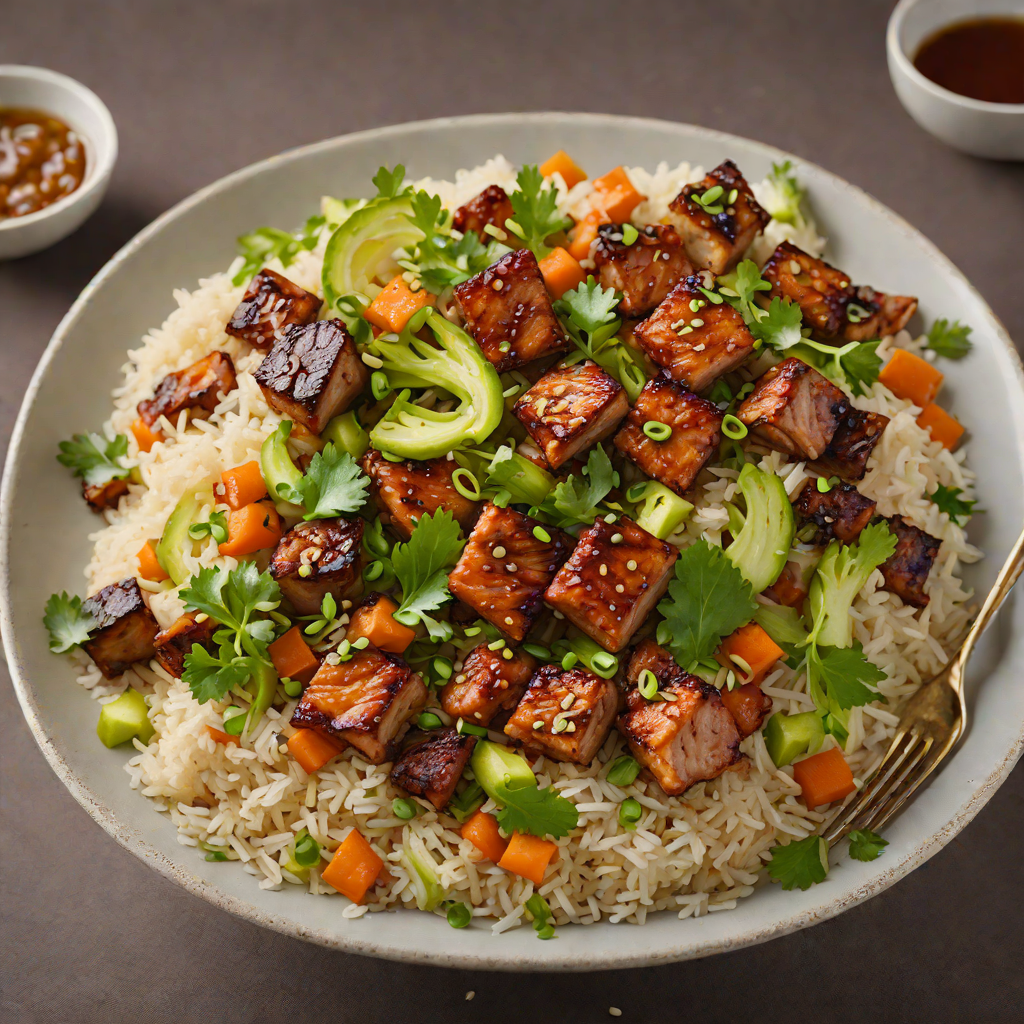 Cauliflower Rice Stir-Fry with Crispy Pork Belly