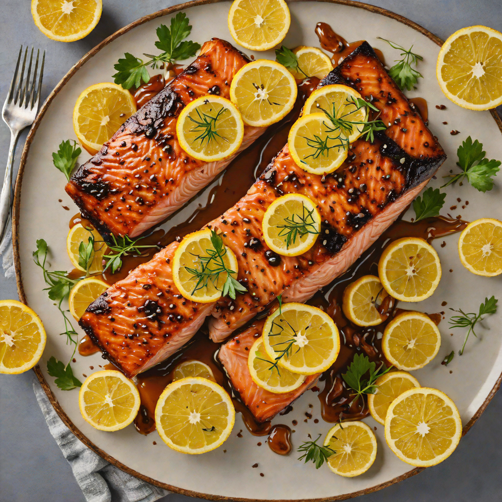 Grilled Maple-Glazed Salmon with Charred Lemon