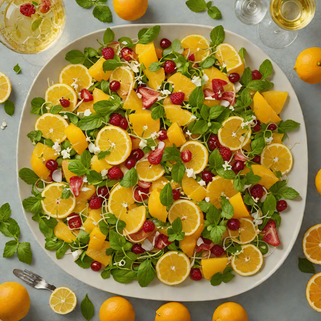 Chilled Champagne and Citrus Salad with Honey-Mint Dressing