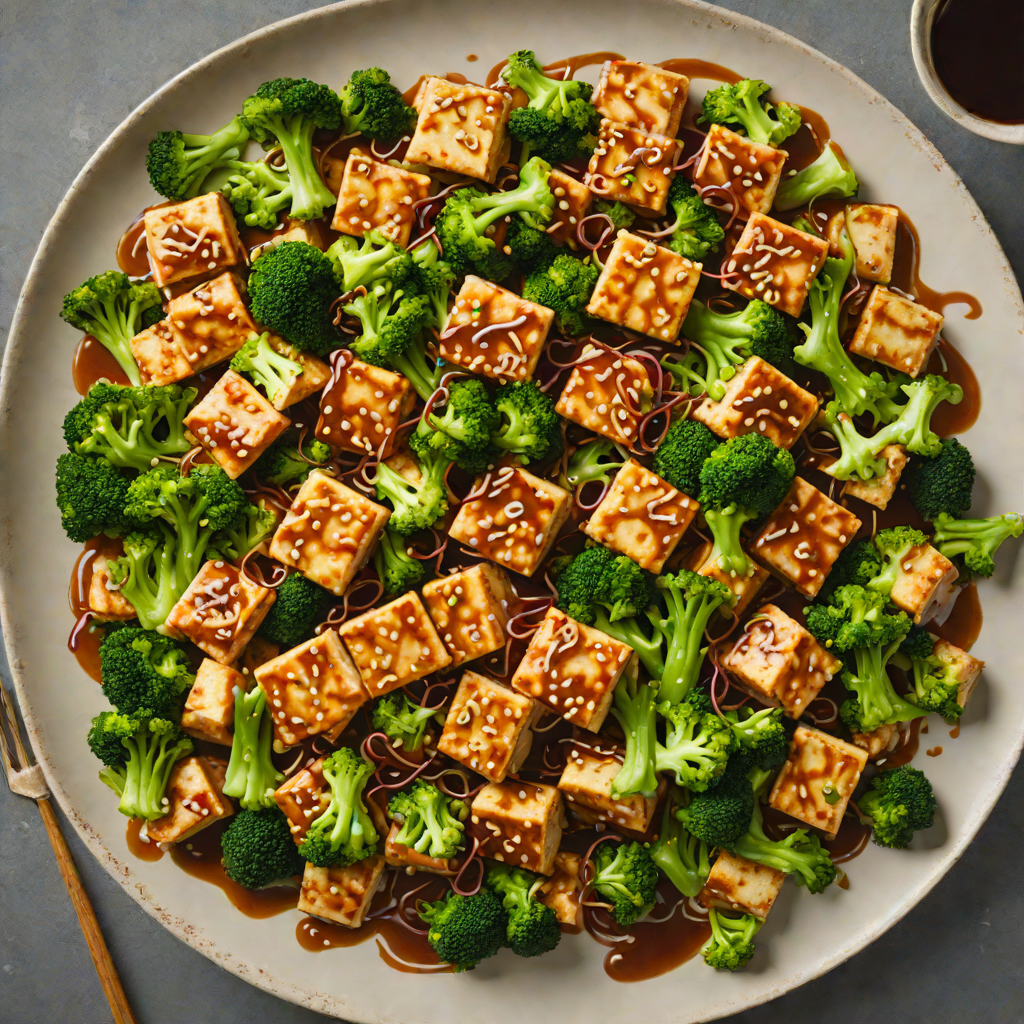 Vegetarian Stir-Fried Tofu with Broccoli and Ginger Soy Glaze