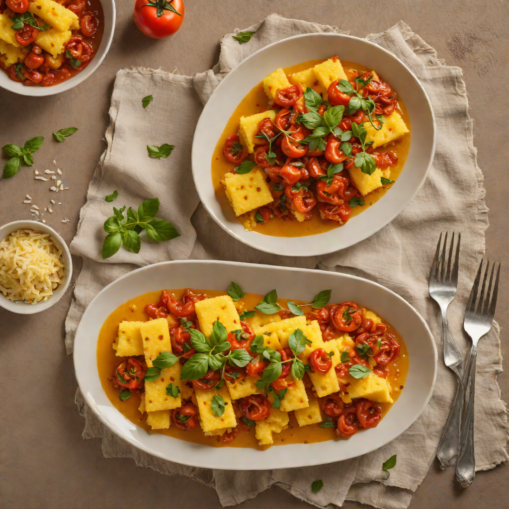 Low-Temperature Baked Polenta with Roasted Tomato Ragù
