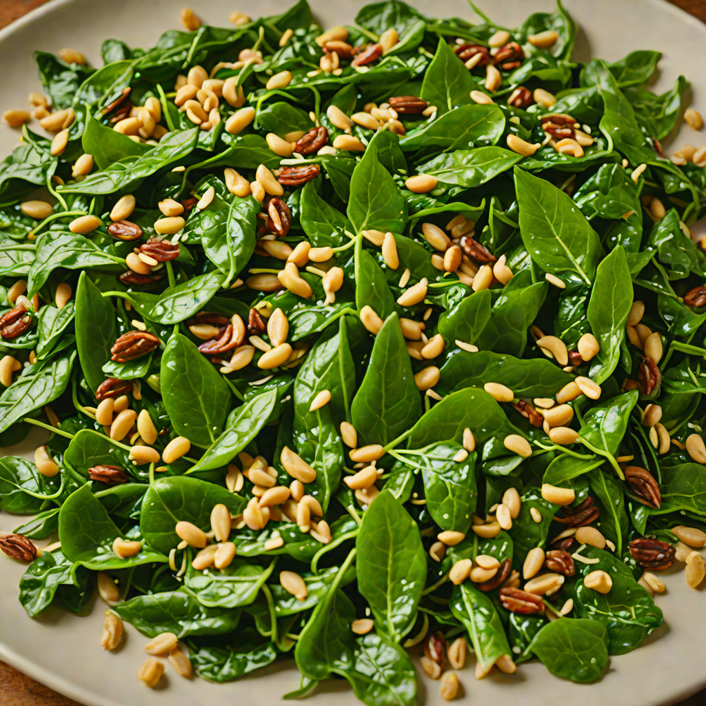 Sautéed Garlic Spinach with Toasted Pine Nuts