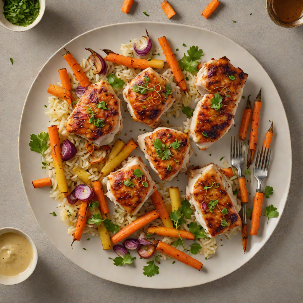 Pan-Seared Chicken Thighs with Roasted Rainbow Carrots and Garlic