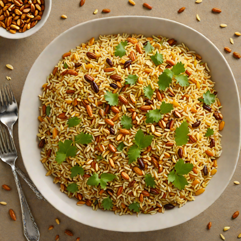 Saffron-Infused Mediterranean Rice with Toasted Pine Nuts