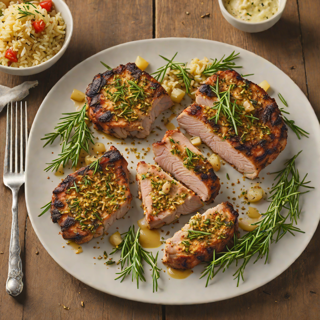Baked Herb-Crusted Pork Chops with Garlic and Rosemary