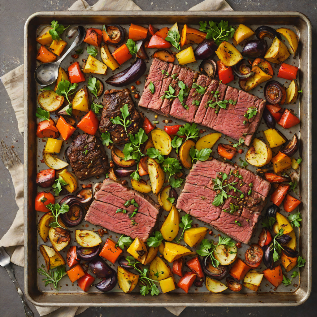Sheet Pan Moroccan-Spiced Beef with Roasted Vegetables
