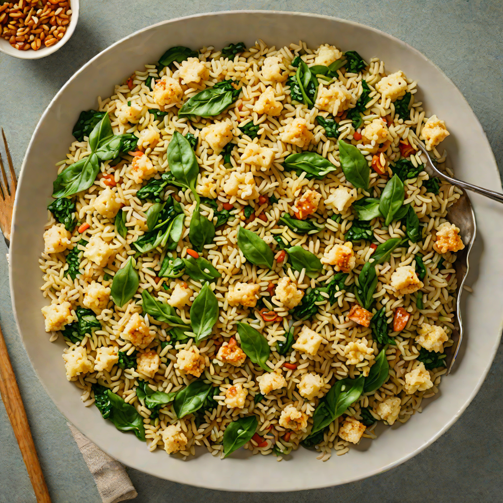 Stir-Fried Cauliflower Rice with Ginger and Spinach