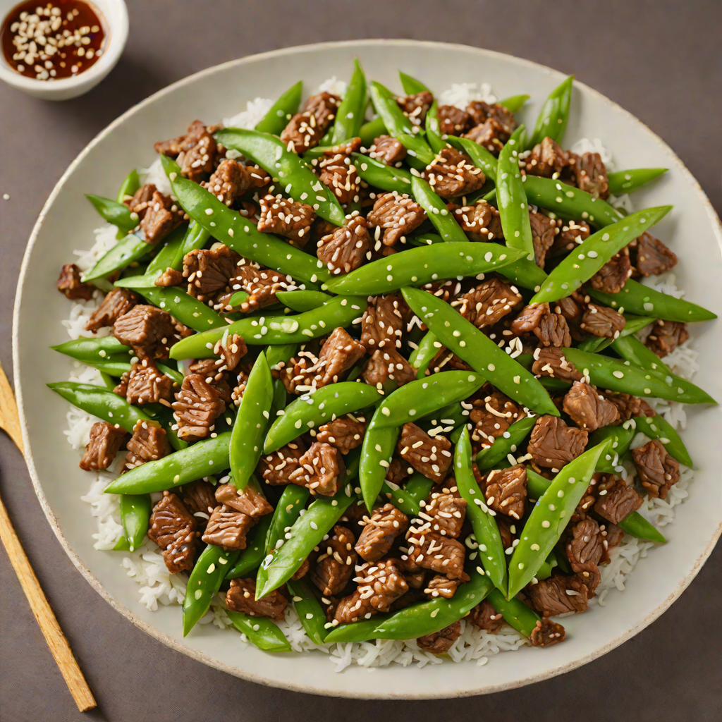 Ginger-Sesame Stir-Fried Beef with Snow Peas