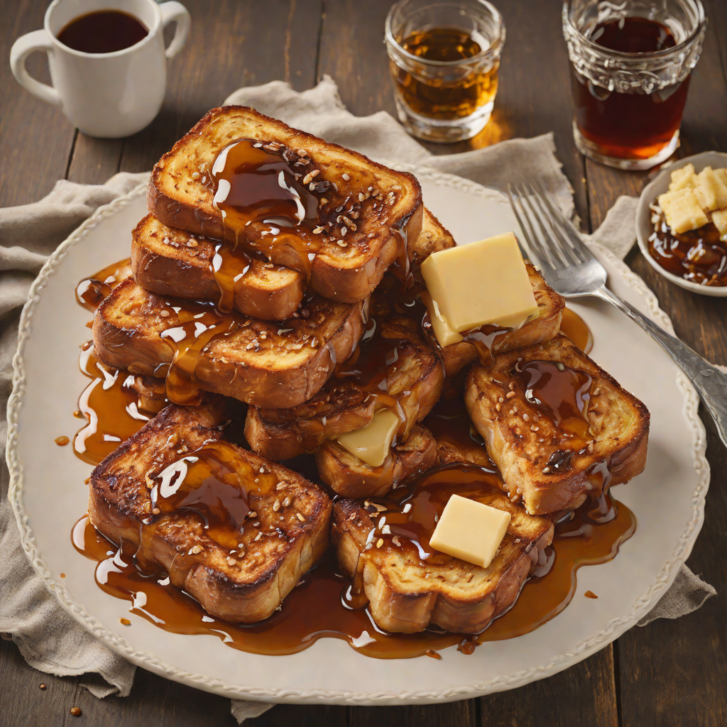 French Brioche French Toast with Bourbon Maple Syrup