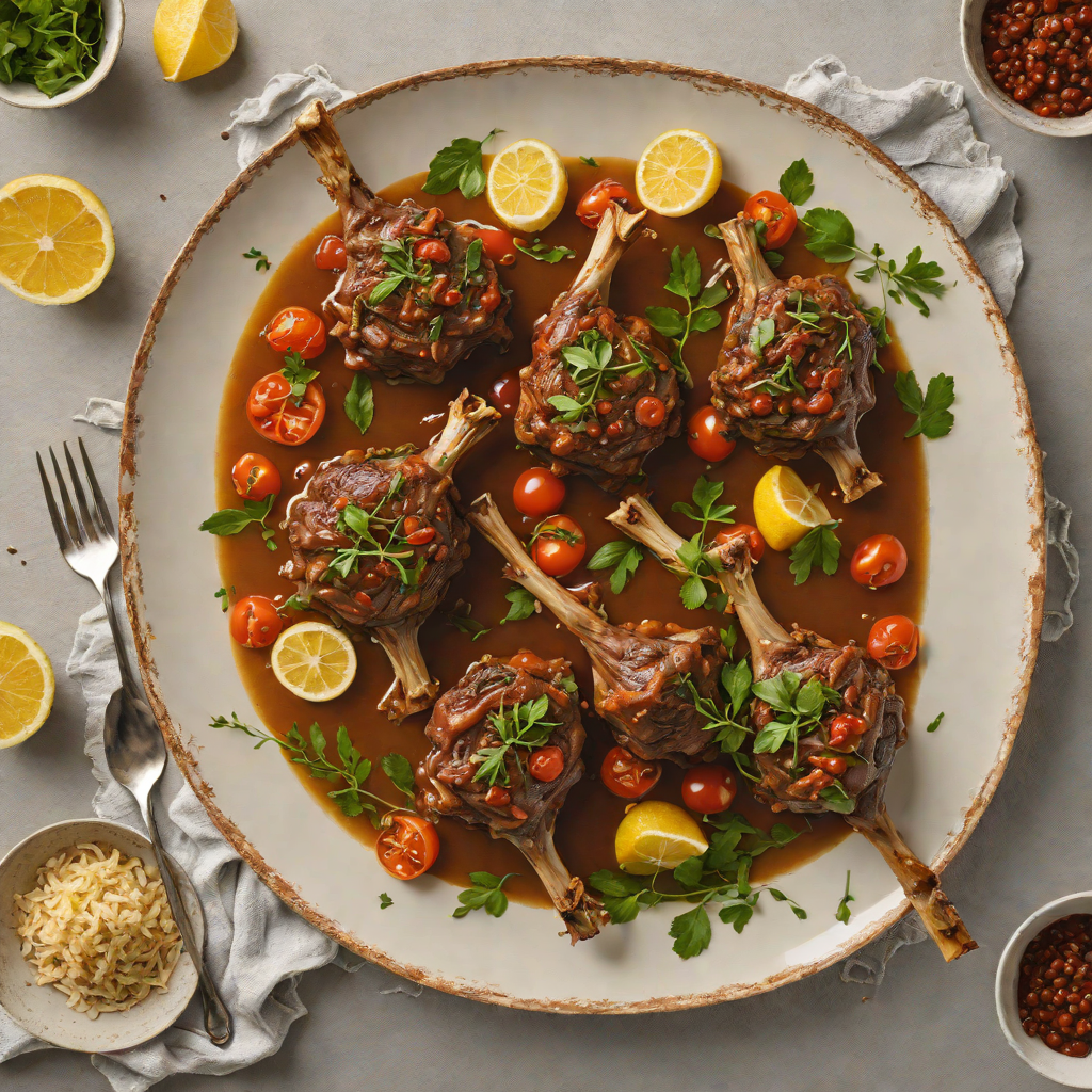 Slow-Cooked Lamb Shanks with Lemon Myrtle and Tomato