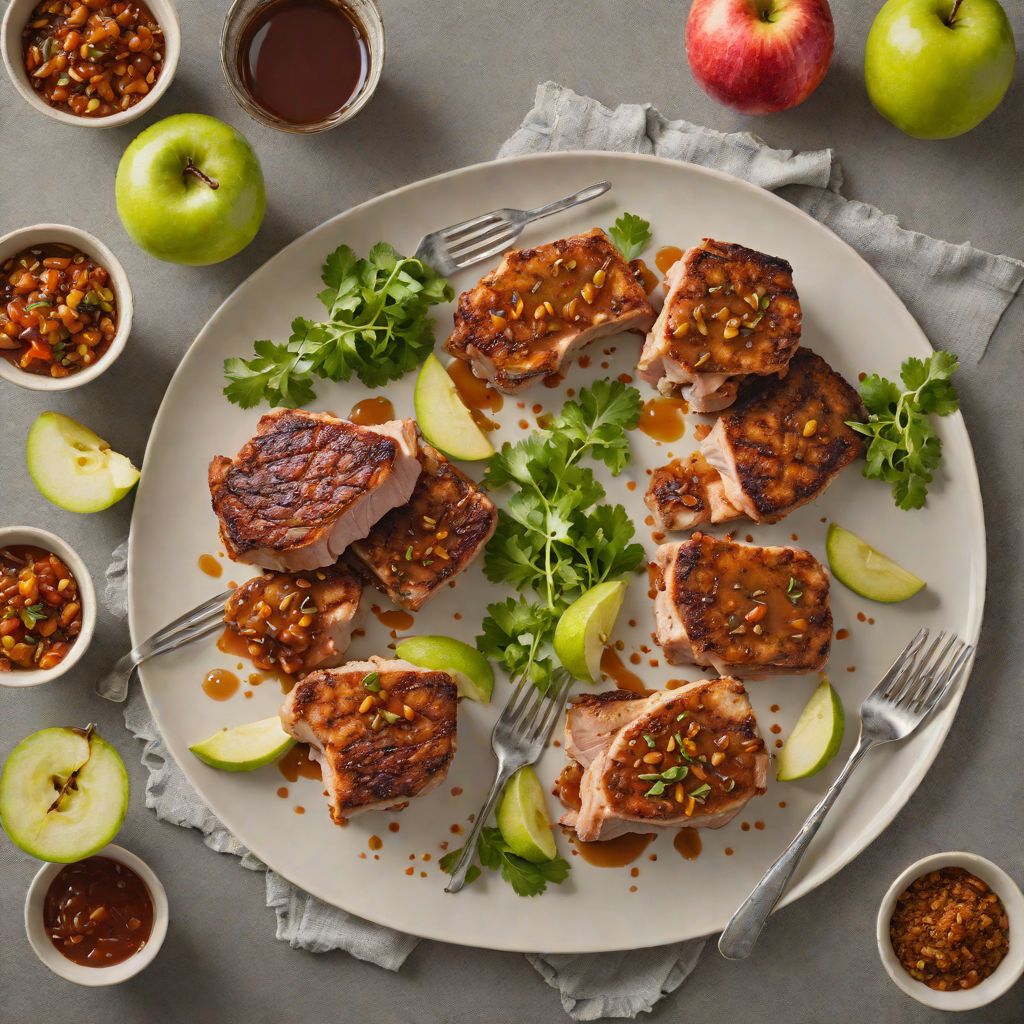 Pan-Seared Pork Chops with Regional Spice Rub and Apple Chutney