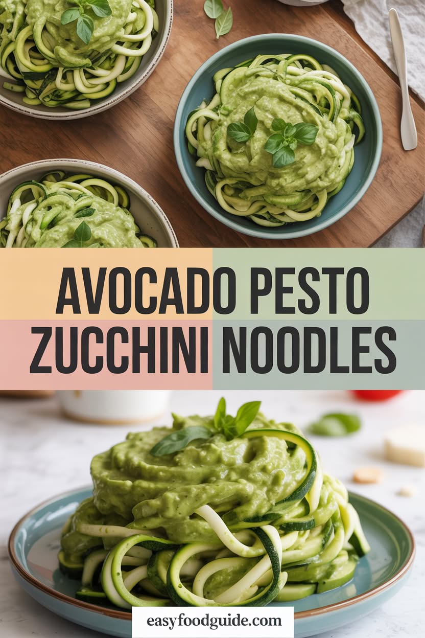 Creamy Avocado Pesto Zucchini Noodles