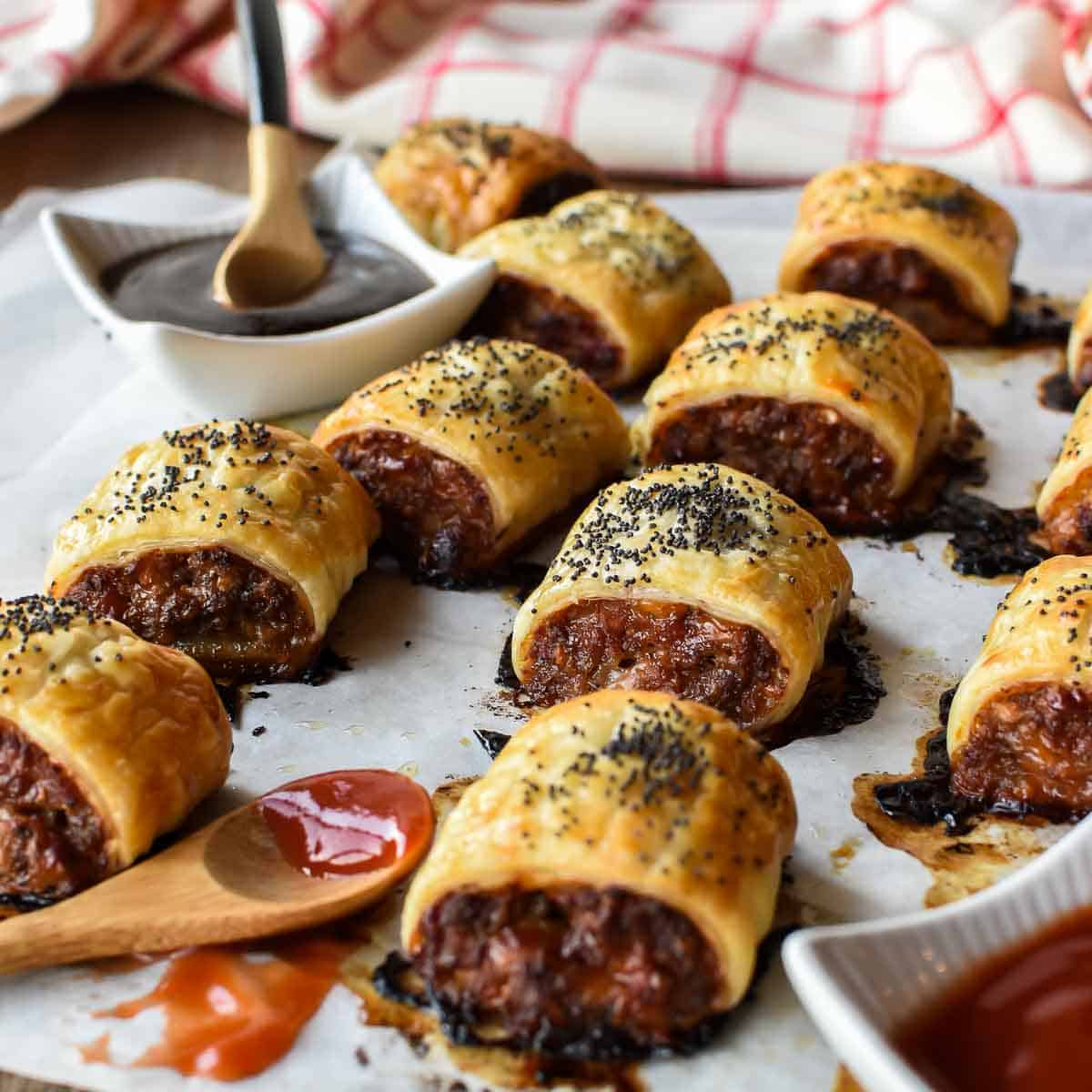 Oven-Baked Aussie Sausage Rolls with Puff Pastry