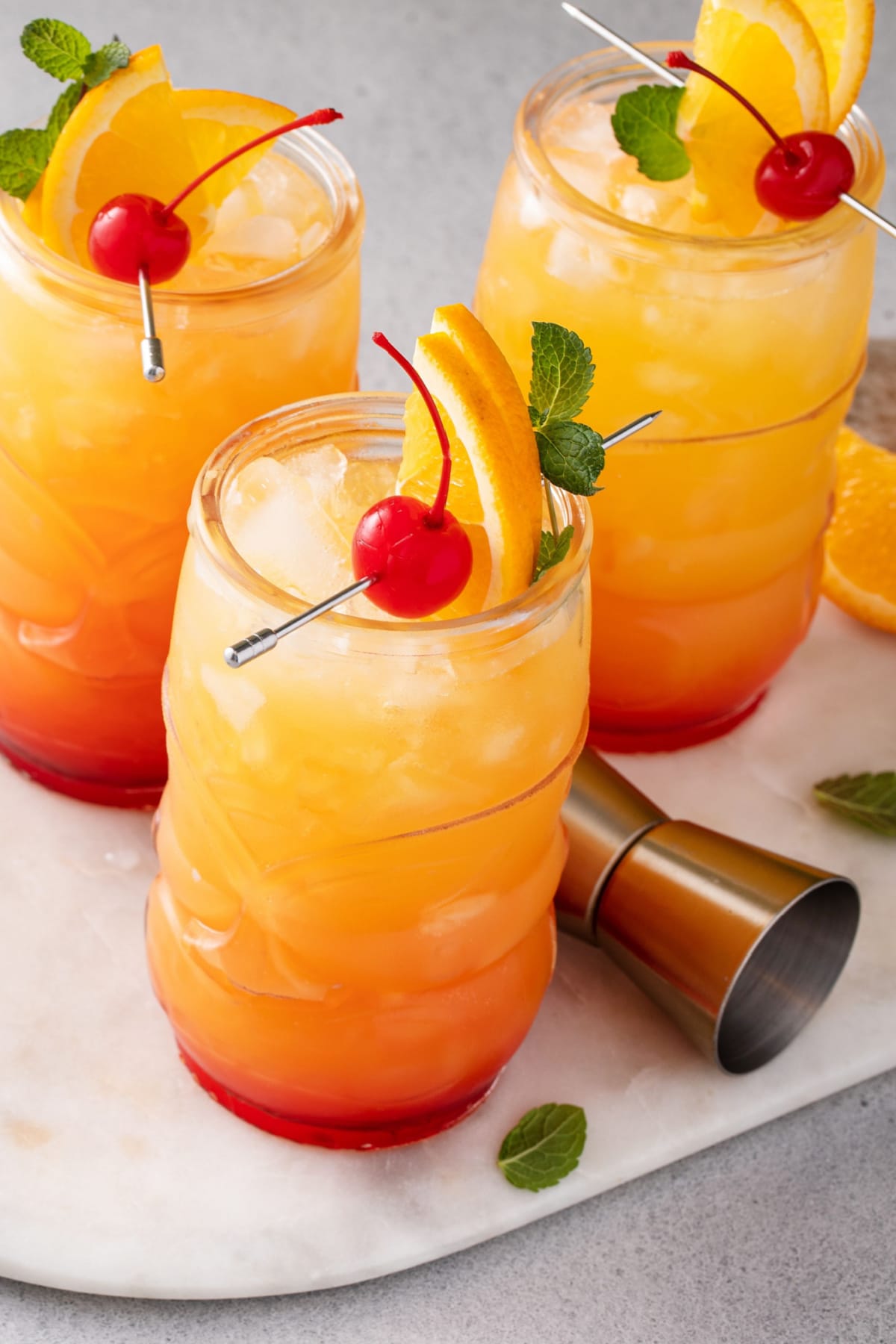 Honey-Sweetened Dark Rum Tiki Punch with Fresh Citrus