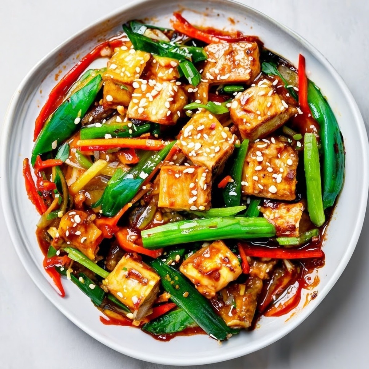 Korean BBQ Tofu Stir-Fry