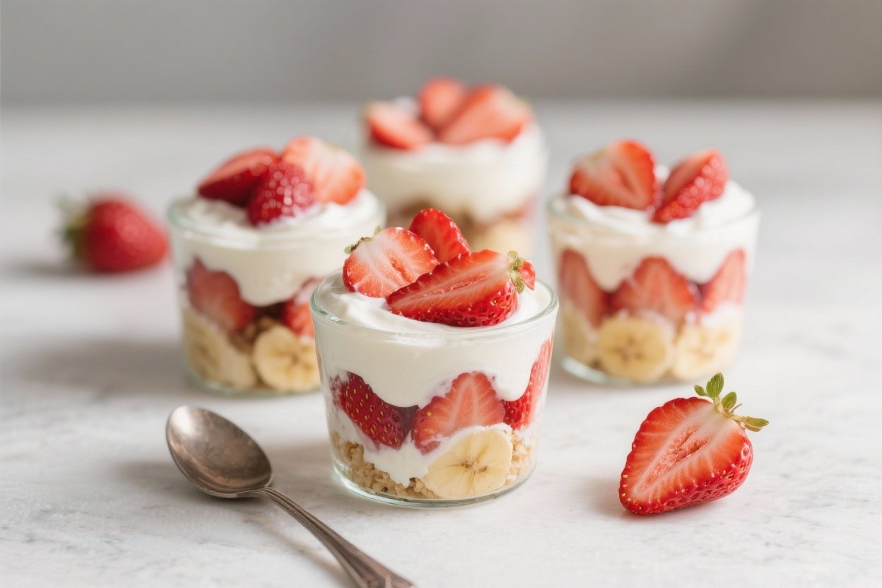 No-Bake Strawberry Banana Yogurt Parfait for Kids