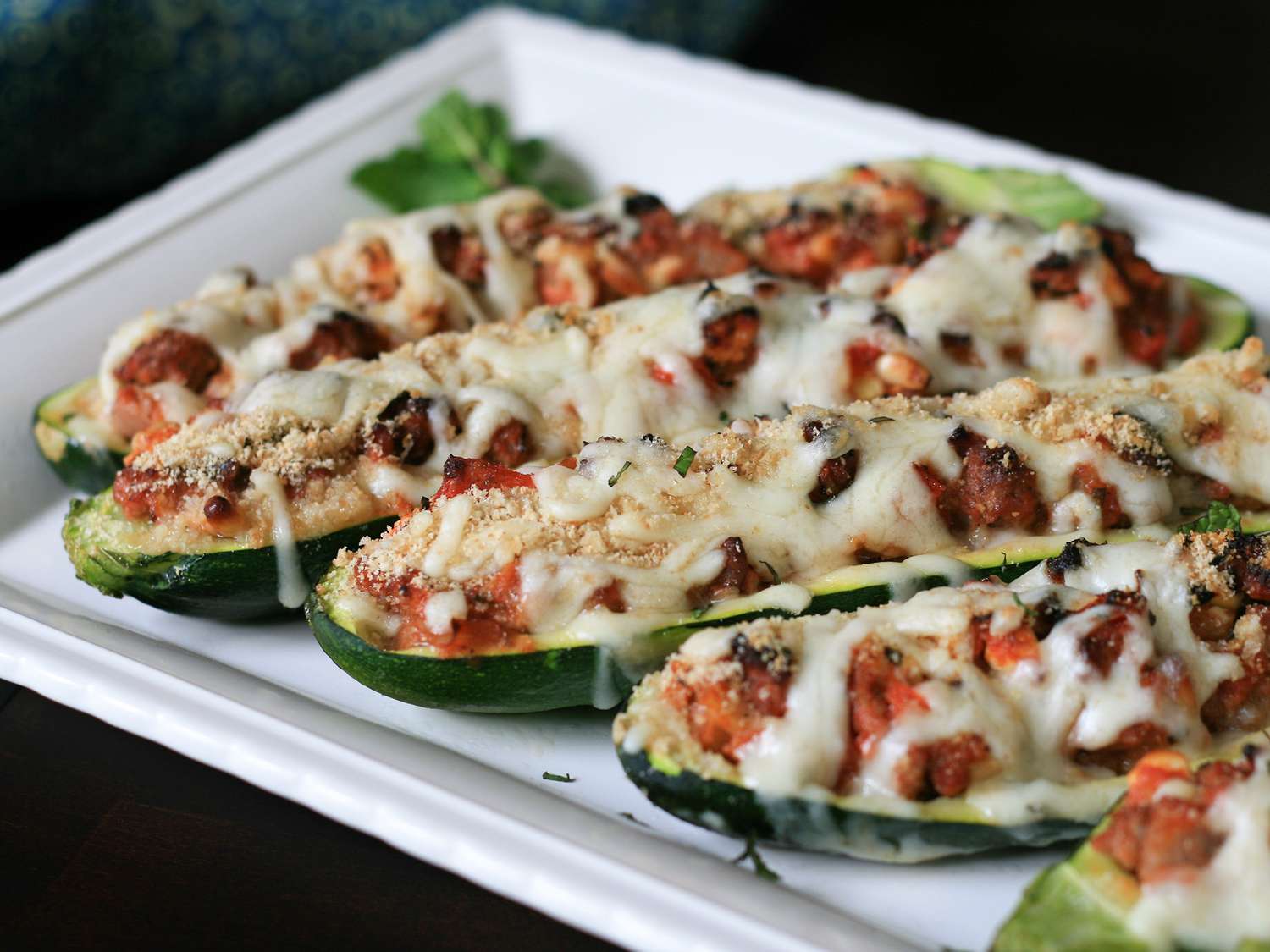 Harissa-Stuffed Zucchini with Quinoa and Chickpeas