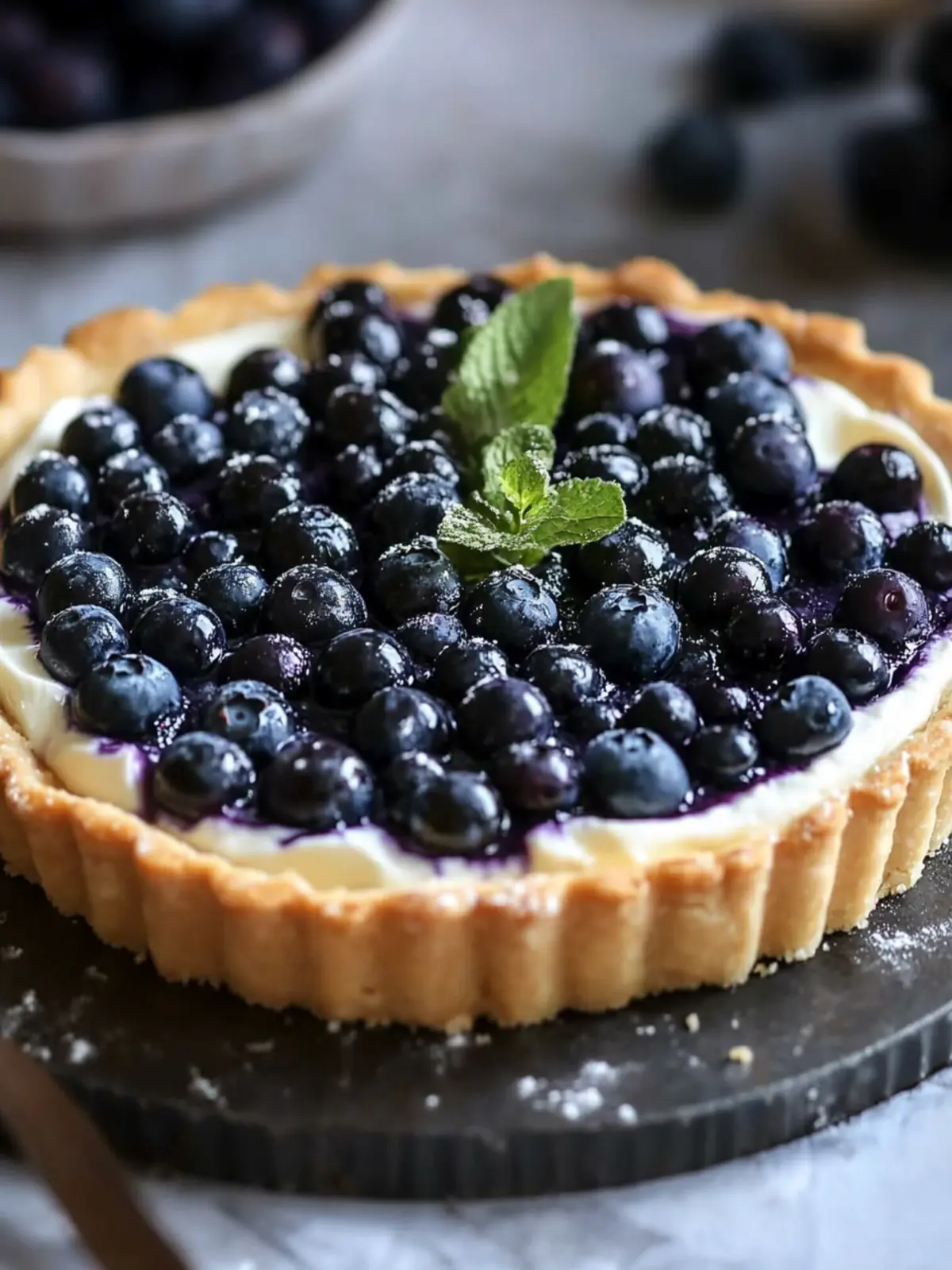 No-Bake Blueberry Mascarpone Tart