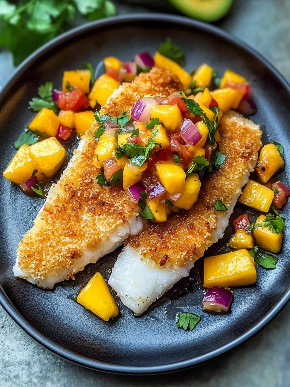 Coconut-Crusted Barramundi with Mango Salsa