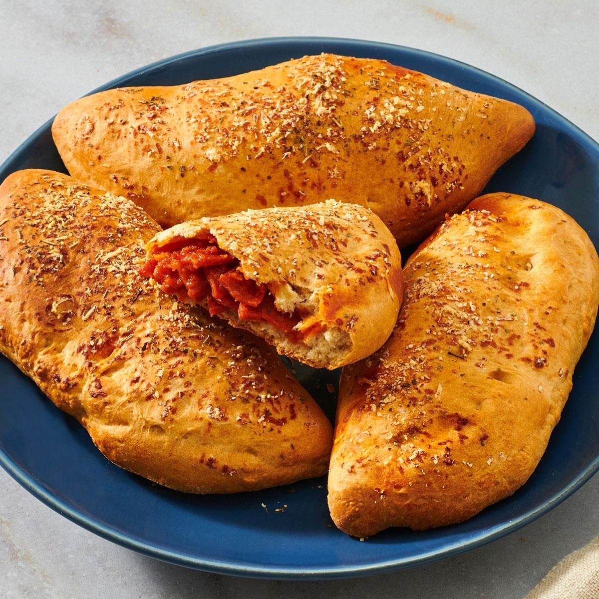 Deep Dish Sicilian Pepperoni Roll Calzones