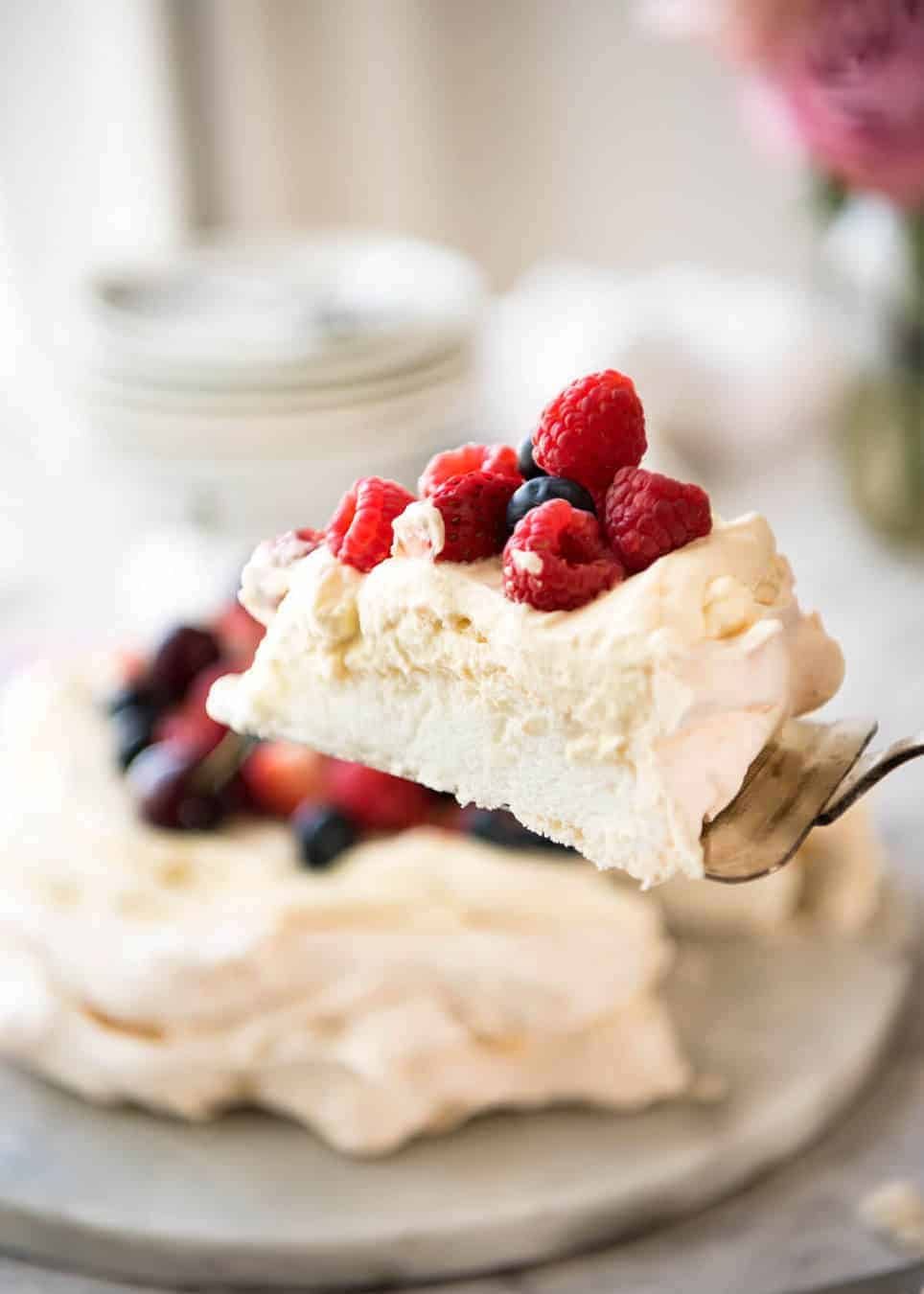Macadamia and Passionfruit Pavlova with Berries