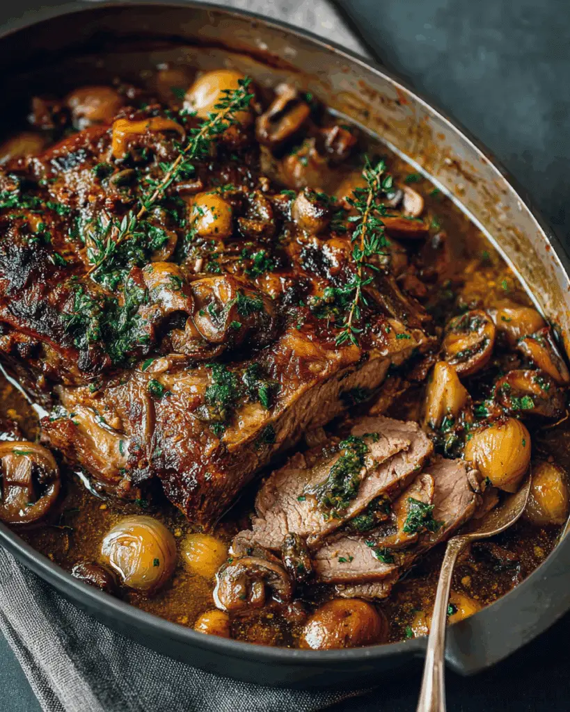 Slow-Roasted Mediterranean Lamb with Herb Sauce