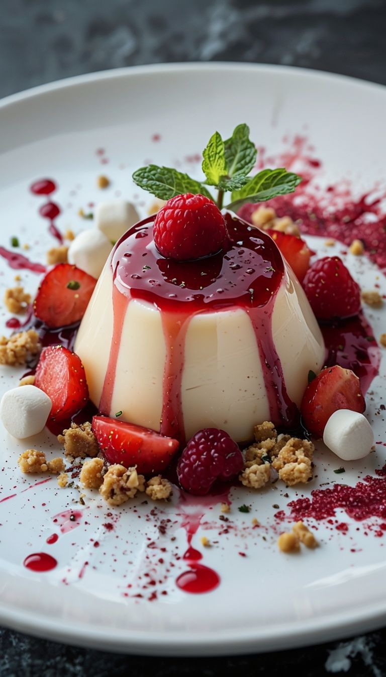 Lemon Myrtle and Vanilla Panna Cotta with Berry Compote