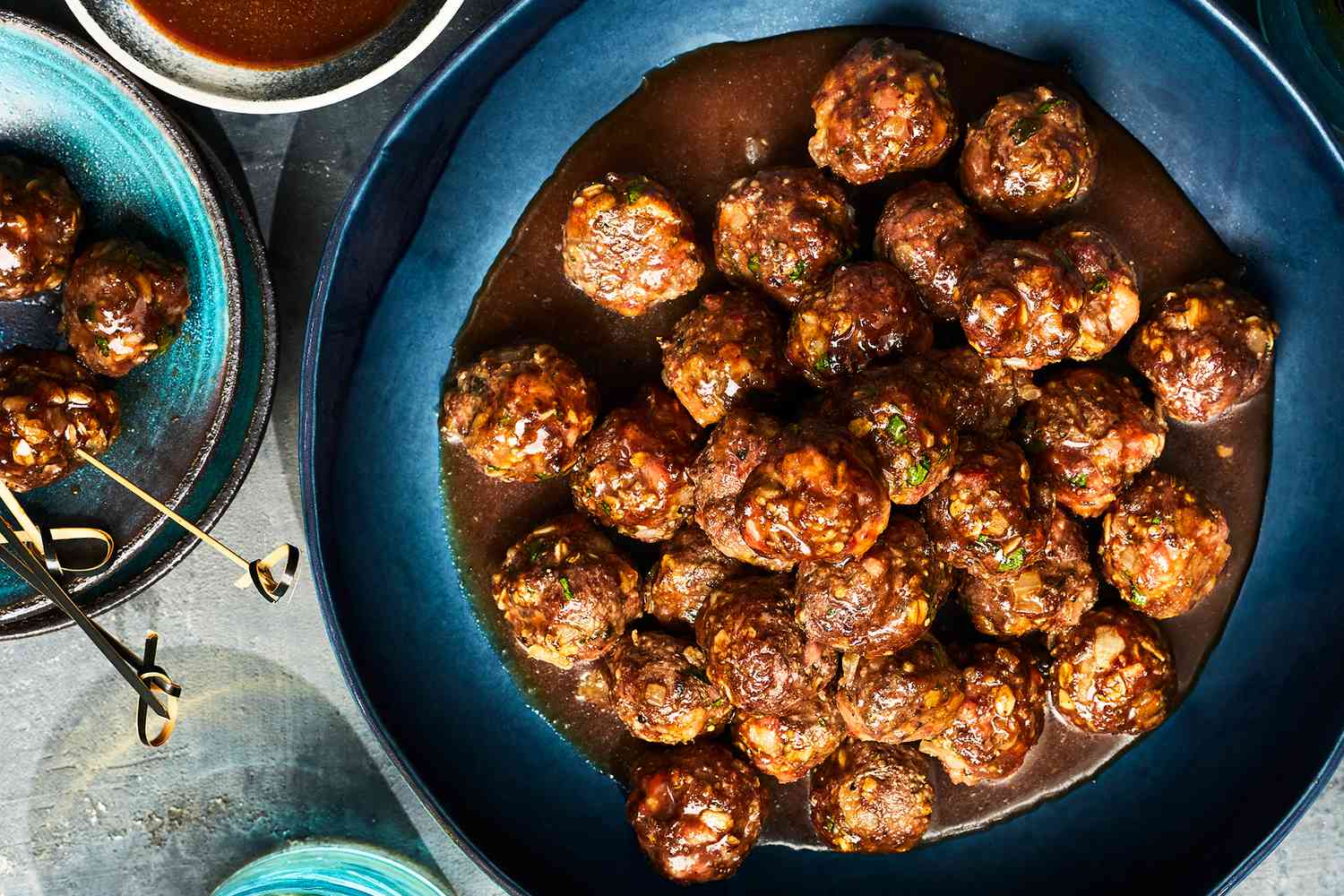 Spiced Venison Meatballs with Apricot Glaze and Roasted Garlic Mashed Potatoes