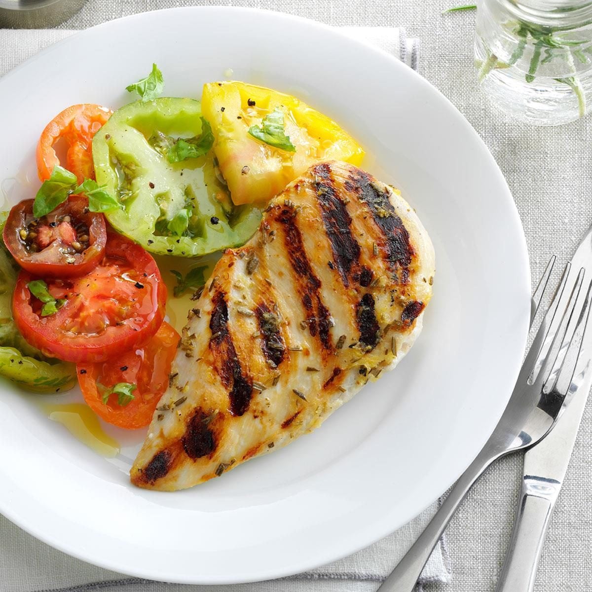 Grilled Lemon-Rosemary Chicken with Garlic Yogurt Sauce
